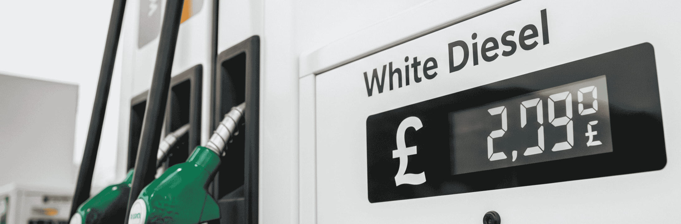 White Diesel Price at a fuel pump