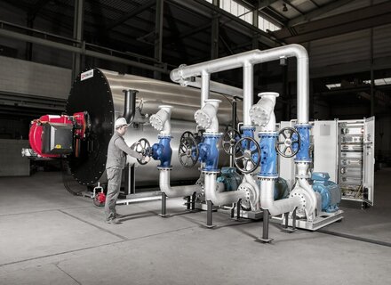 8500kW industrial boiler in a warehouse using IHO